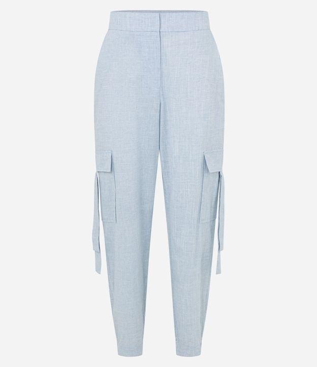 Calça em Tricoline com Bolsos Cargo nas Laterais - 1