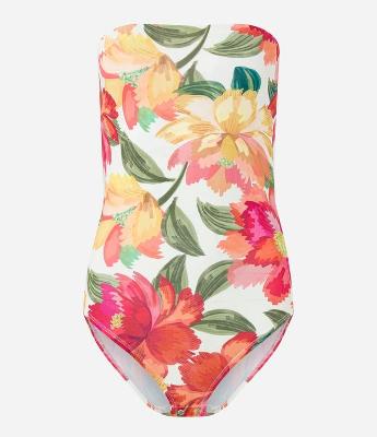 Body Tomara que Caia em Microfibra com Estampa Floral