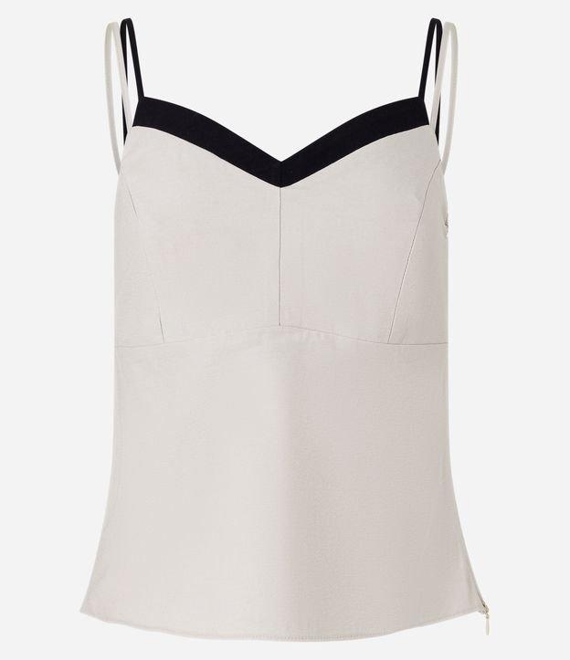 Blusa de Alcinha Alfaiatada com Detalhe Contrastante - 1