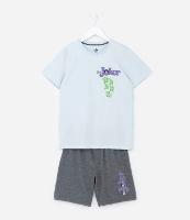 Pijama Curto Infantil com Estampa Joker - Tam 7 a 14 Anos - 1