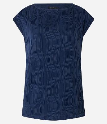Blusa com Gola Canoa e Texturas Onduladas