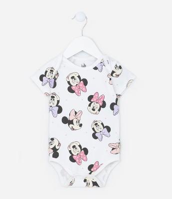 Body Infantil com Estampa Minnie- Tam 0 a 24 meses
