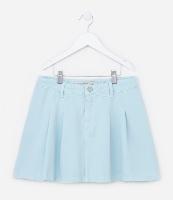 Saia Infantil em Jeans com Pregas - Tam 5 a 14 Anos - 1
