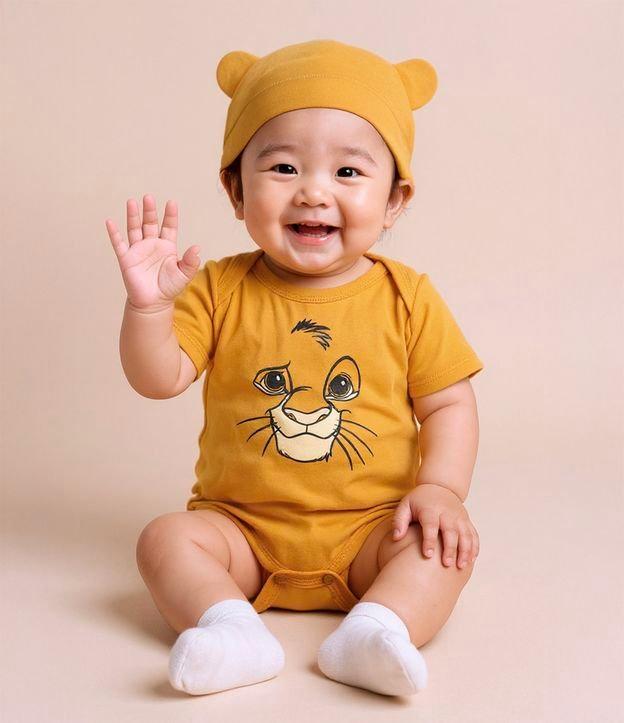 Body Infantil em Suedine com Estampa do Simba - Tam 0 a 18 meses - 2