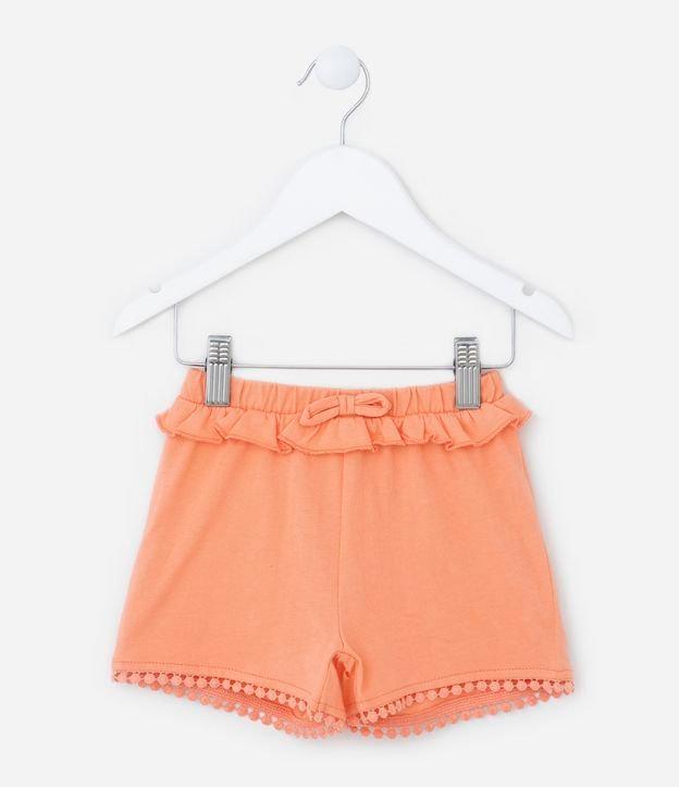 Short Infantil com Babadinhos e Pompons - Tam 1 a 5 Anos - 1