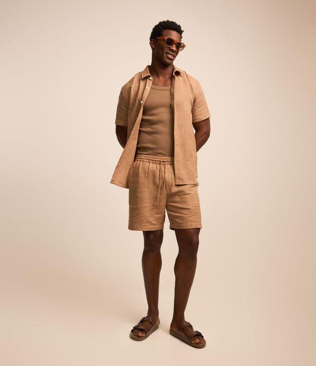 Bermuda em Algodão com Textura Xadrez - 2