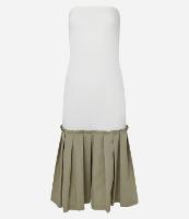 Vestido Tomara que Caia em Ribana com Babado Drapeado na Barra - 1