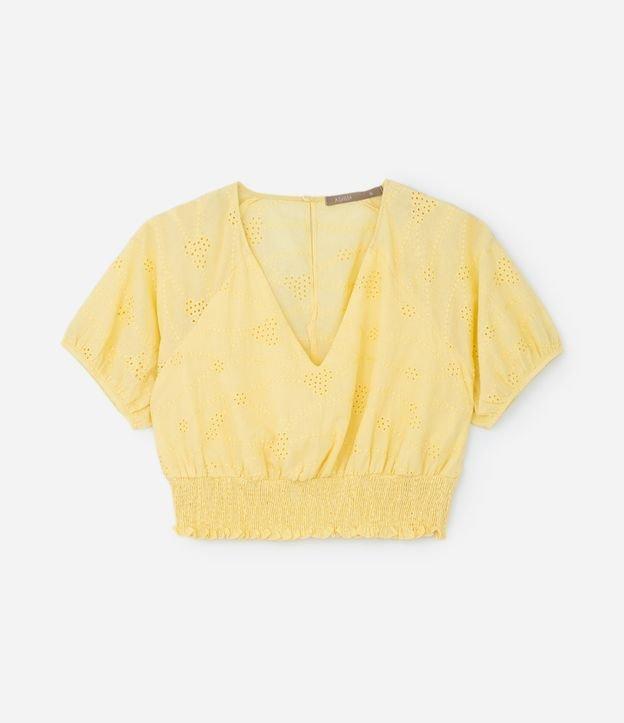 Blusa Cropped em Laise com Lastex na Barra Curve & Plus Size - 1