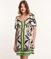 Vestido Curto em Viscose com Linho e Estampa Floral - 1