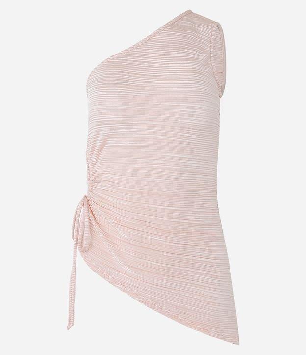 Blusa Ombro Só Assimétrico com Franzido e Amarração Lateral - 1