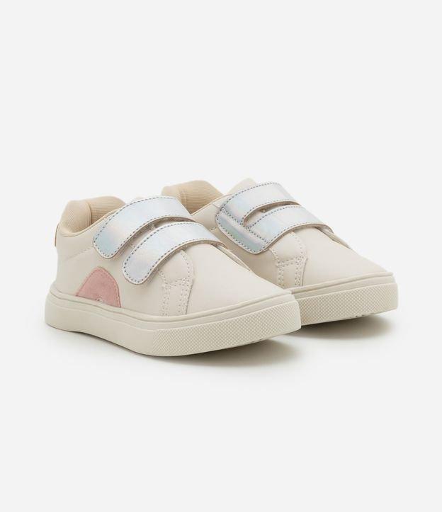 Tênis Infantil com Recorte Contrastante e Dois Velcros - Tam 22 ao 29 - 1