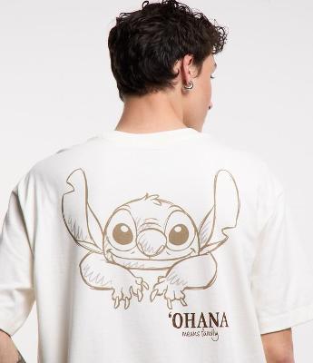 Camiseta Relaxed em Malhão com Estampa Stitch