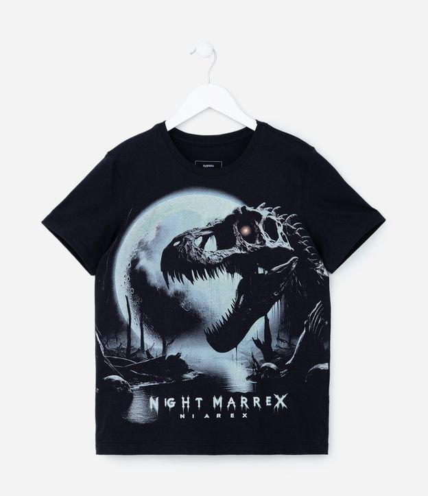 Camiseta Infantil com Estampa Dino Halloween - Tam 5 a 14 Anos - 1