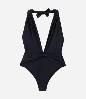 Maiô Frente Única em Microfibra com Decote Profundo - 1