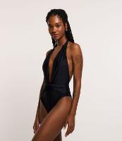 Maiô Frente Única em Microfibra com Decote Profundo - 2