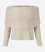 Blusa Ombro a Ombro Ajustada em Tecido Texturizado - 1