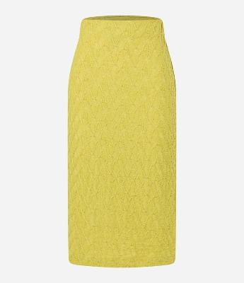 Saia Reta com Cós Elástico e Texturas