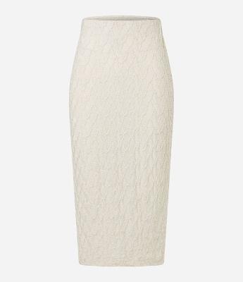 Saia Reta com Cós Elástico e Texturas