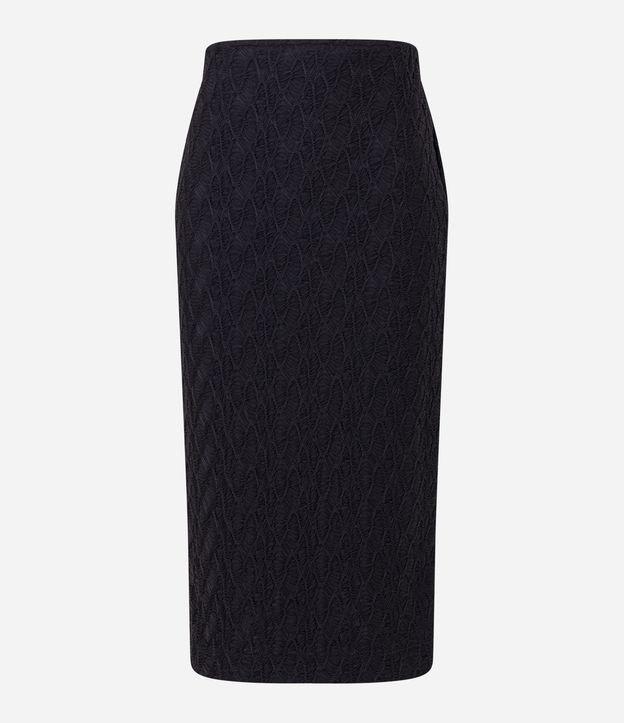 Saia Reta com Cós Elástico e Texturas - 1