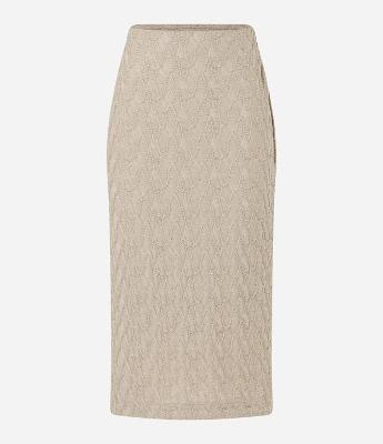 Saia Reta com Cós Elástico e Texturas