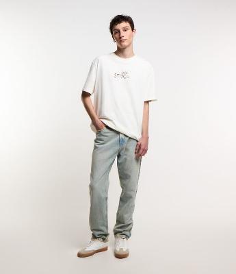 Calça Loose em Jeans Dirty Washed