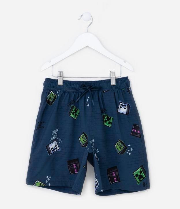 Bermuda de Banho Infantil com Estampa Minecraft Tam - 04 a 12 Anos - 1