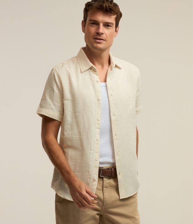 Camisa em Algodão com Textura em Patchwork - 1