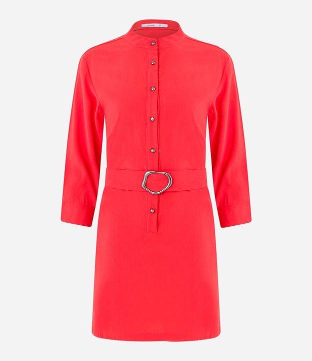 Vestido Alfaiatado com Abotoamento Frontal e Cinto Fivela - 1