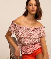 Blusa Ombro a Ombro em Crepe com Estampa Floral - 2