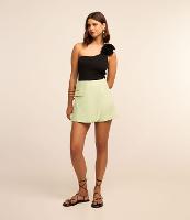 Short Saia Alfaiatado com Textura Maquinetada e Detalhe Camadas - 2