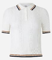 Blusa Polo em Tricô com Mix de Pontos e Listras Contrastantes - 2