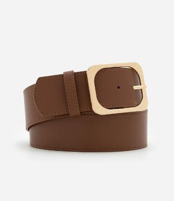 Cinto Médio em PU com Fivela Quadrada