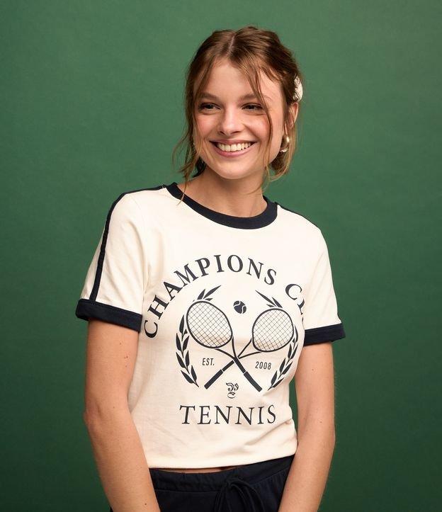 Blusa Baby Look em Algodão com Estampa Tennis - 2