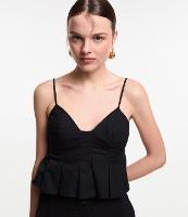 Blusa em Tricoline com Pregas na Barra e Zíper nas Costas - 1