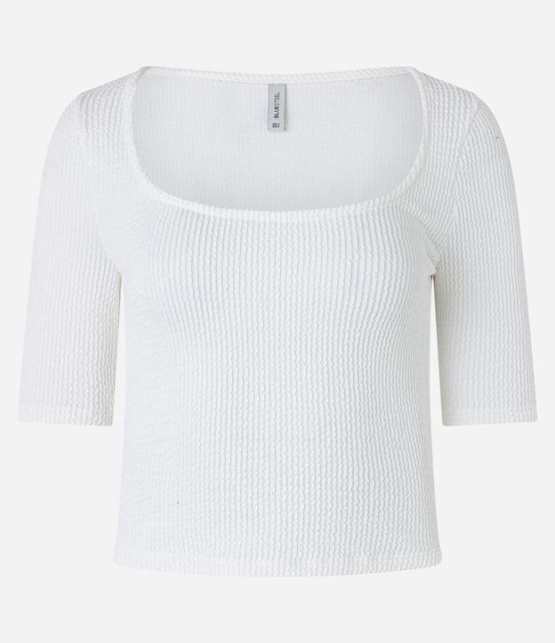 Blusa em Algodão Texturizada e Manga Curta - 1
