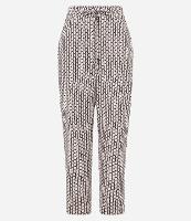 Calça Fluida em Crepe com Amarração e Estampa Geométrica - 1