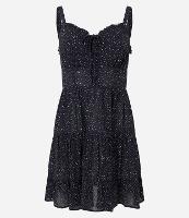 Vestido Curto em Viscose Poá com Amarração no Busto - 1