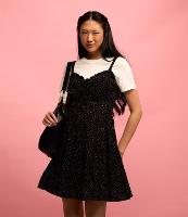 Vestido Curto em Viscose Poá com Amarração no Busto - 2