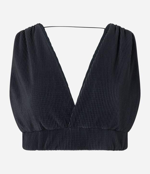 Blusa Cropped com Alças Largas e Elástico na Cintura - 1