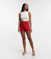 Short Baggy de Cintura Alta em Sarja com Franzido no Còs - 2