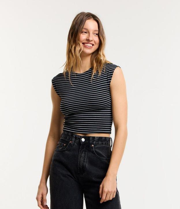 Blusa sem Manga em Ribana Listrada - 1