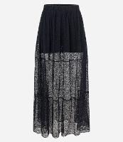 Saia Longa em Renda com Forro Curto e Barra com Acabamento de Picot - 1