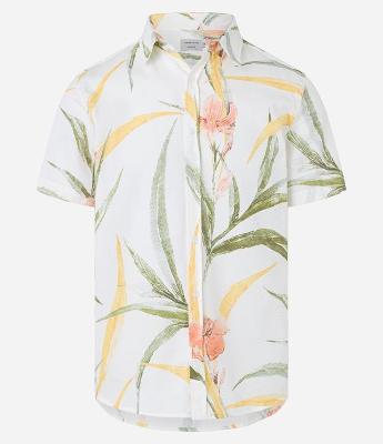 Camisa com Textura e Estampa Floral