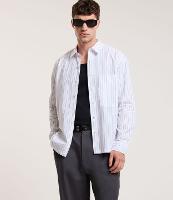 Camisa em Algodão com Listras e Bolso - 1