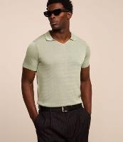 Camisa Polo em Tricô com Gola V - 2