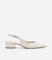 Sapato Scarpin Slingback em PU com Estampa Croco - 1