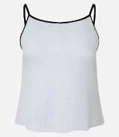 Blusa em Ribana com Alcinha Fina Contrastante - 1