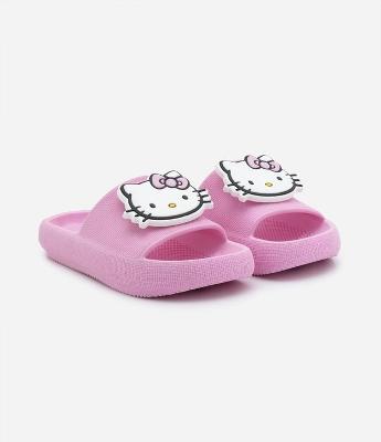 Chinelo Slide Infantil com Patch da Hello Kitty - Tam 27 ao 34