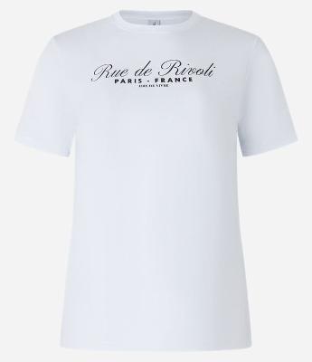 Blusa T-shirt em Algodão com Estampa Rue de Rivoli