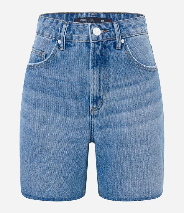 Bermuda em Jeans Marmorizado com Barra Cortada - 1